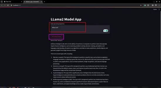 Application modèle LLama2